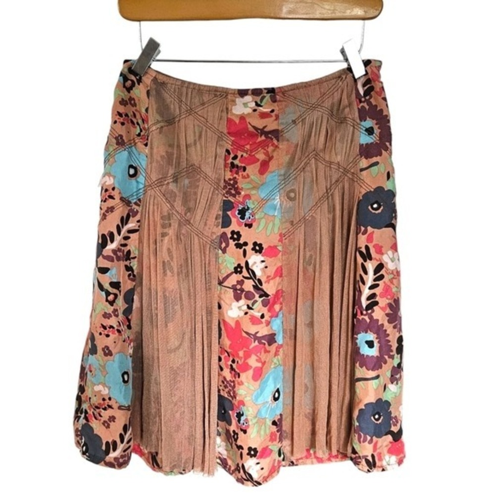 Alannah‎ Hill Y2K Blush Pink Silk Floral Mesh Skirt Size Small AU 10